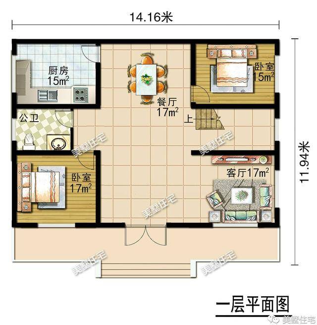 面宽14米多的两层自建房,造价25万,家人已看好准备开工