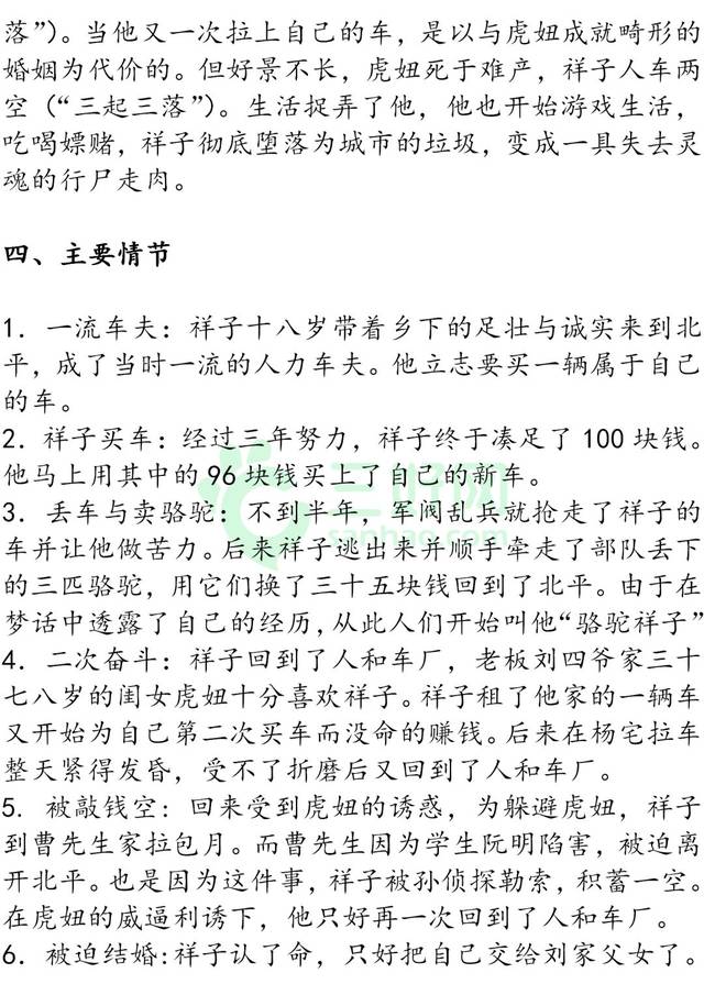 中考必考名著《海底两万里《骆驼祥子》知识梳理,超全考点汇总!