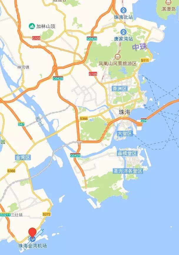 珠海金湾机场与中珠的位置示意图 以及珠海校区地图 带大家一起来了解