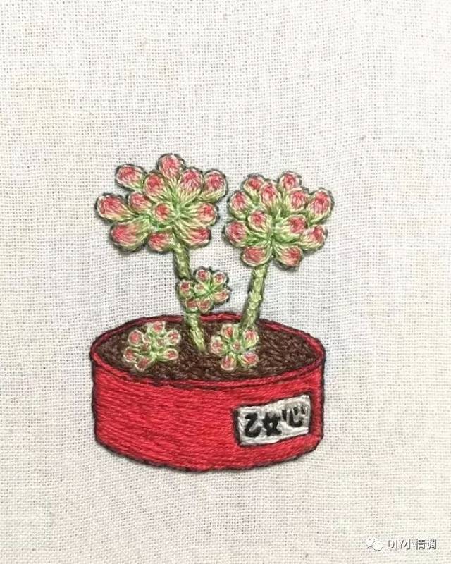 刺绣|小清新刺绣花草图集,隔着屏都是花香,扑面而来