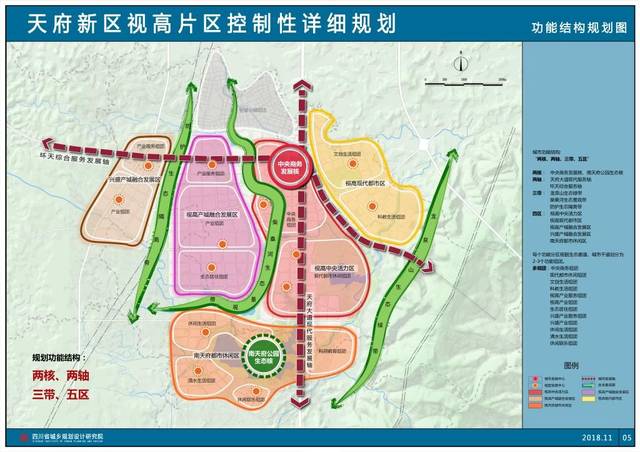 天府新区视高片区规划功能结构一览  目前,视高已经确立了以新一代