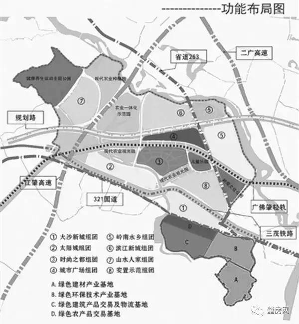 大沙新城,居于鼎湖之东,四会之南,夹于两区(新区,高新区)之间,国道