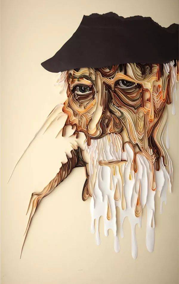 她以纸为墨,"卷"出生动的人物肖像画,真是太有创意了