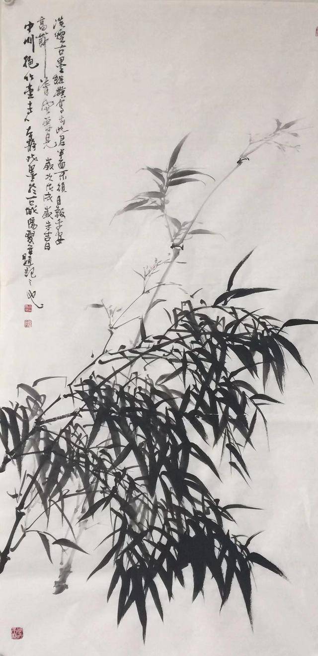 著名画家张本静,他的画作是一幅竹子的画,也是一首抒情的诗