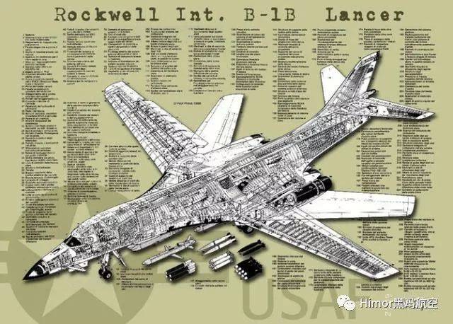 34种大型军用飞机结构剖面图