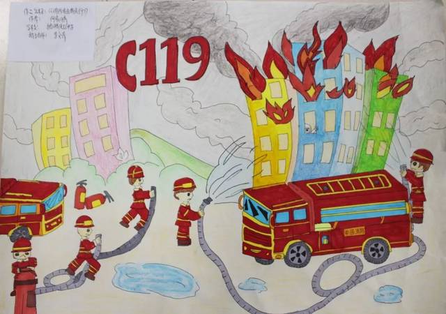 中小学生消防安全绘画作品评选