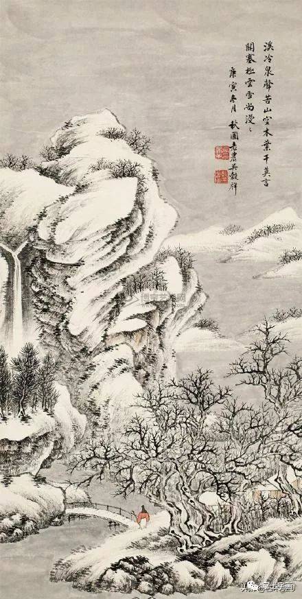 雪景山水 设色纸本 庚寅(1890年)作