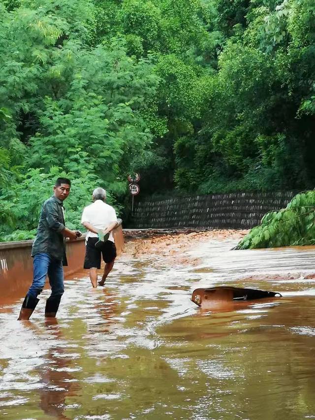 发生泥石流自然灾害造成冷泉镇境内s212路清水河段因蒙自市冷泉镇突