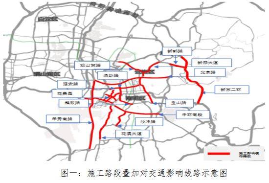 浣纱路,宝山北路,新添大道(化工路附近和高新路路段),沙冲路等,与施工