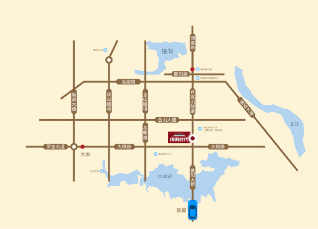 黄石杭州公馆展厅地址:黄石市下陆区杭州西路206号 项目地址:月亮山