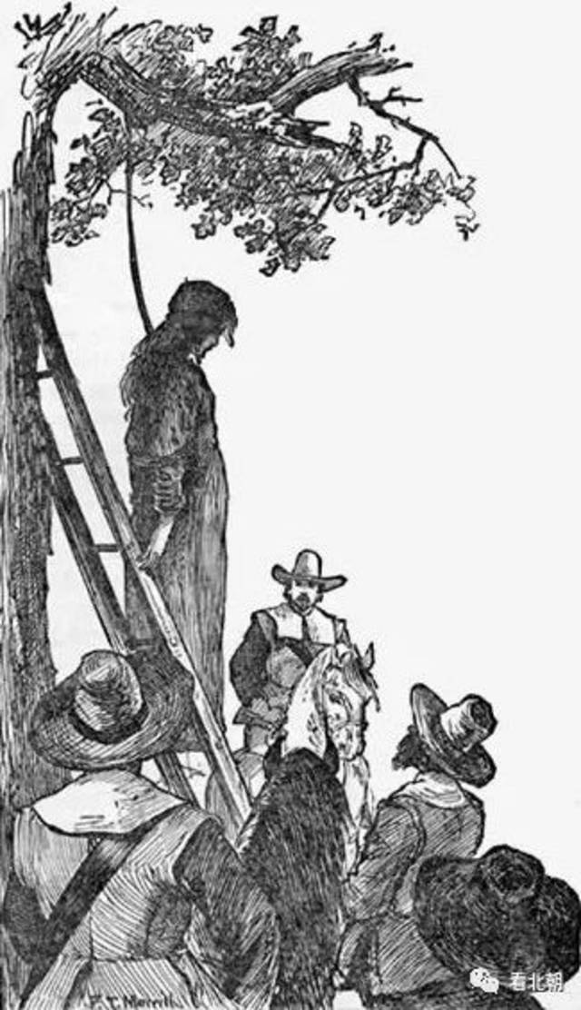 中世纪绞死"女巫",图片来源wikimedia commons.