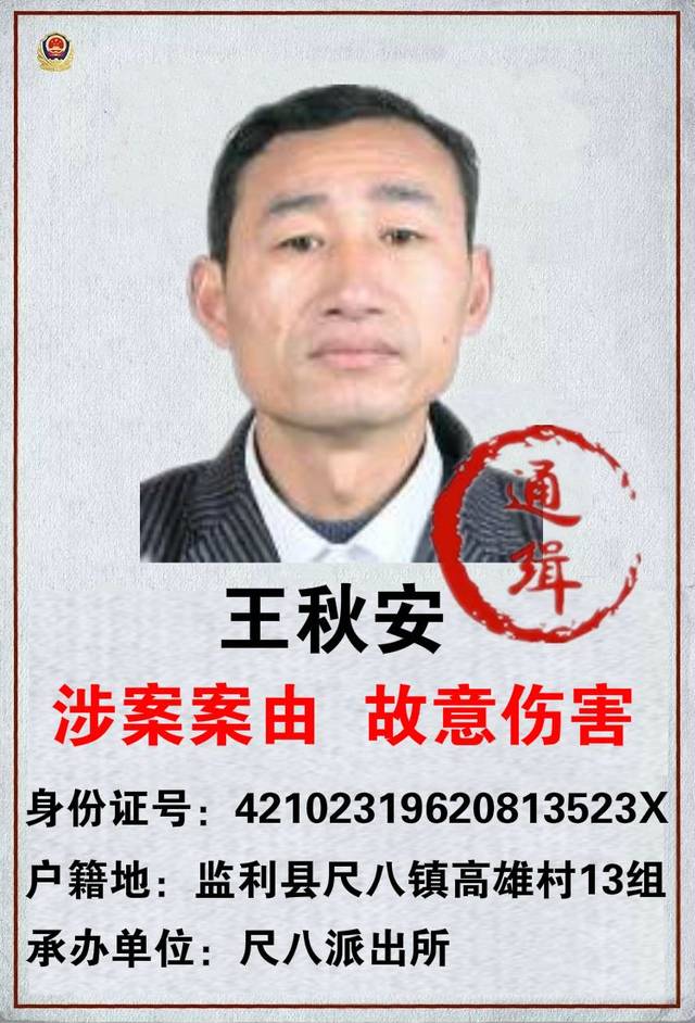 监利县公安局尺八派出所悬赏追捕以下25名在逃人员.