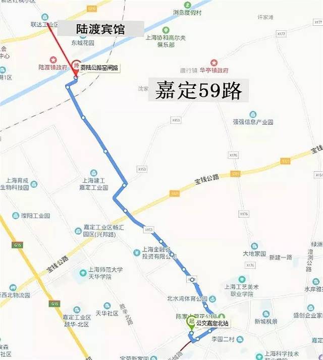 嘉定59路公交车路线图,嘉定55路公交车路线图 区交通委拟于 今年第4季度将嘉定59路,嘉定60路两条公交线路延伸至