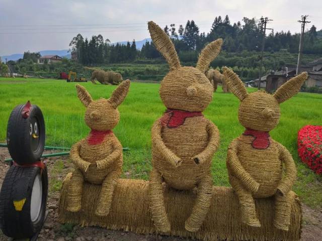 风车花海,稻草人主题景观