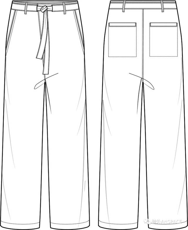 60例裤子平面款式图分享