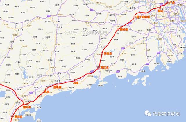 广湛高铁要来了茂名设2个站最新线路图广湛高铁茂名南站详细
