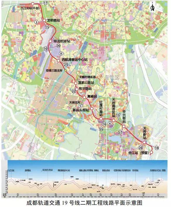 19号线线路大致走向为 天府国际机场—天府新站—双流国际机场—温江