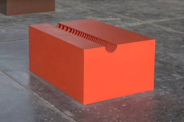 untitled,1963 cadmium red light oil in wood 49.5 x 114.3 x 77.