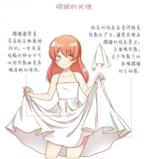 衣服褶皱怎么画?超详细的裙子褶皱画法!