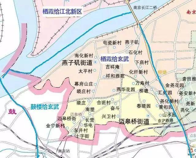 建邺区集庆门大街以北(莫愁湖街道全部,兴隆街道小部)划归鼓楼区.