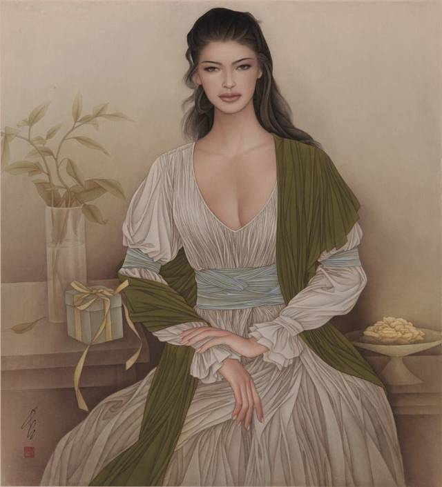 论中国国画的绘画精神,现代美女工笔人物画欣赏,美的不可方物