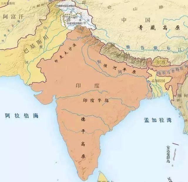 印度地图 臭名昭著的种姓制度,是由雅利安人入侵印度并统治了北方