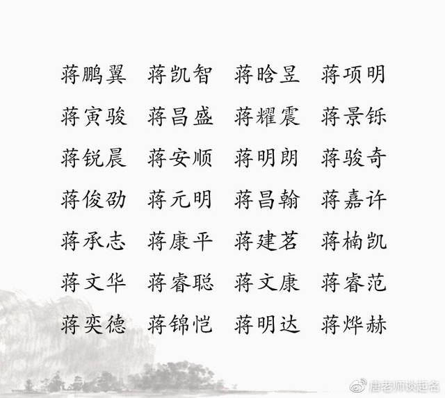 男宝宝取名,帅气好听的蒋姓男孩名