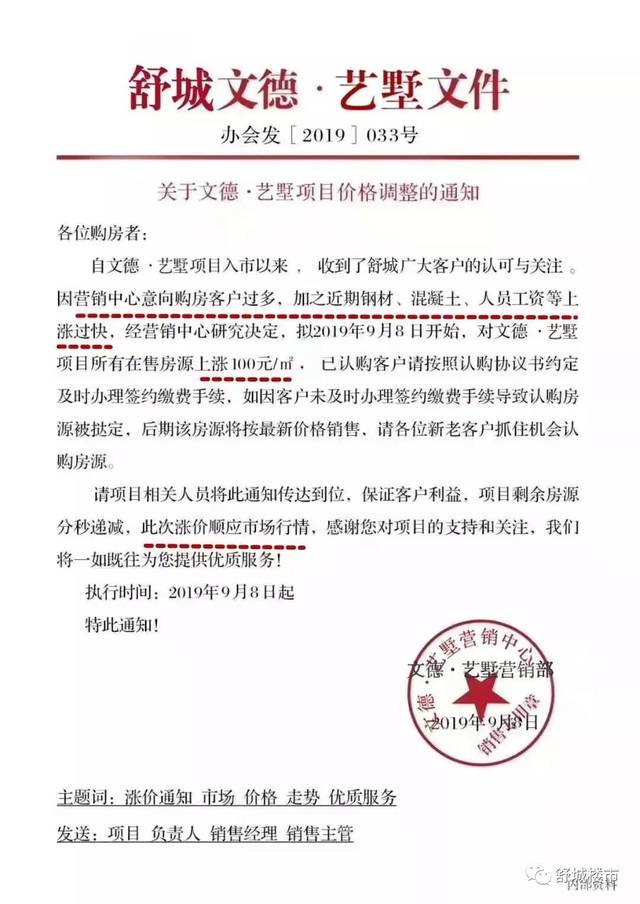 舒城:"文德艺墅"突发涨价通知,合肥却经历史上最冷"金九银十"楼市迷雾