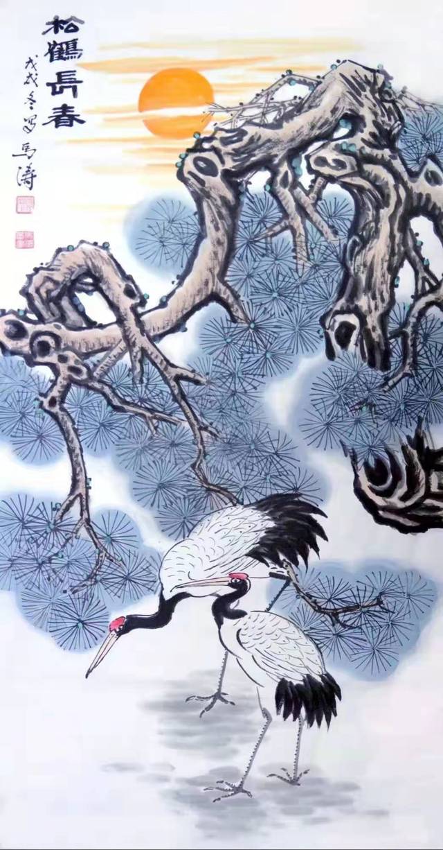 中国画鹤第一人著名画家马涛