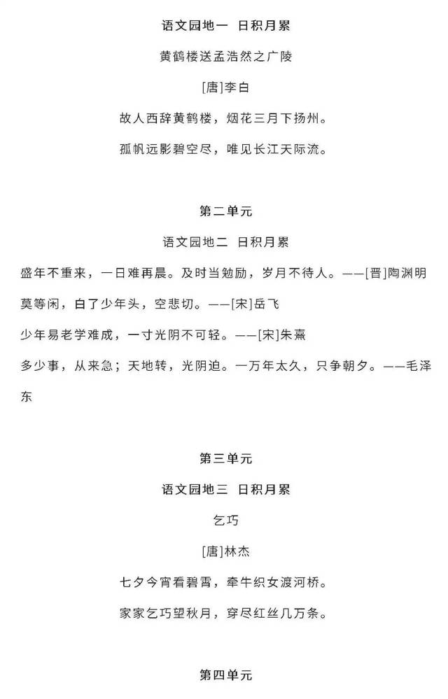 2019部编1-6步骤上册(表格)日积月累+背诵语文(可下载笔记年级的操作棉花图片