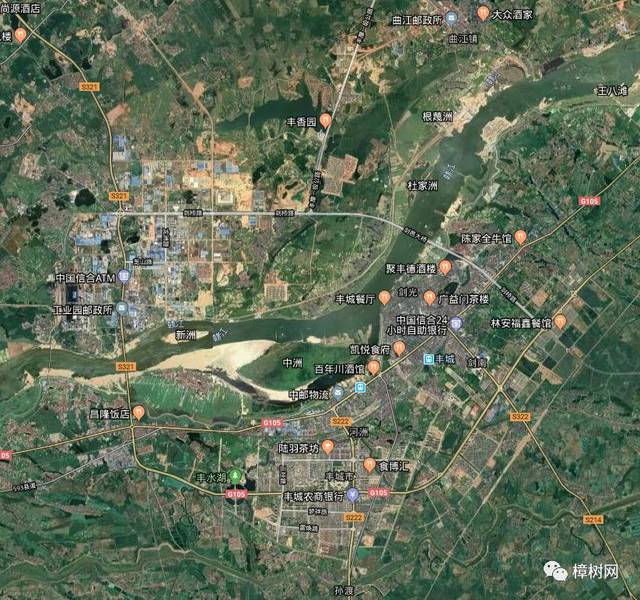(丰城城区卫星图) 城市长大了: 一江两岸 双城互动