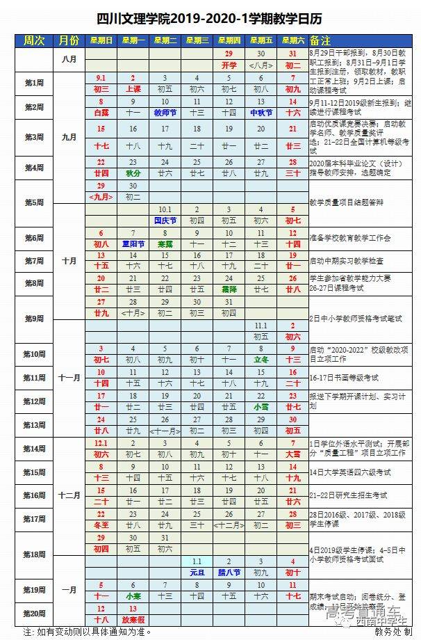 四川民族学院  1月19日开始放寒假 西南财经大学天府学院  寒假:2020