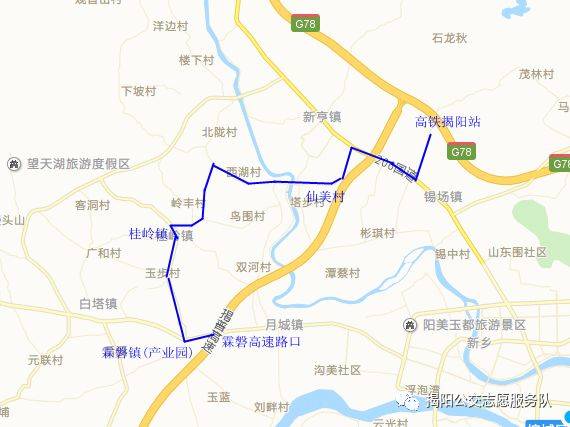 线路解析: 该线路连接了高铁揭阳站和产业园霖磐镇,与一号线衔接,填补