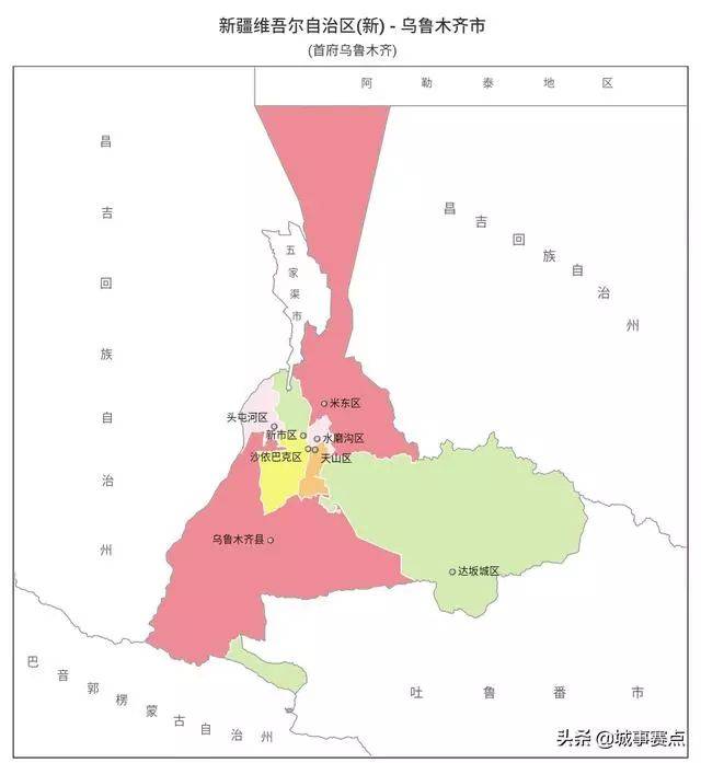 最全版新疆维吾尔自治区行政区划地图,下辖行政单位个