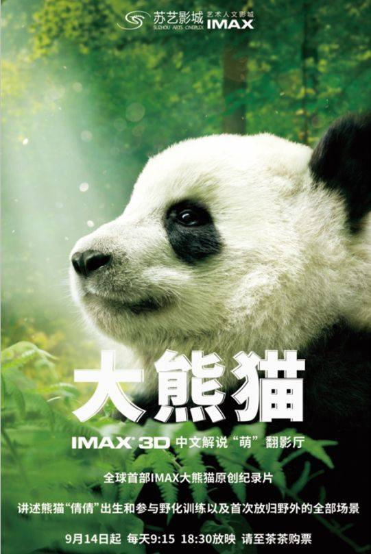 "倩倩"强势圈粉!imax纪录片《大熊猫》将在苏艺影城上映