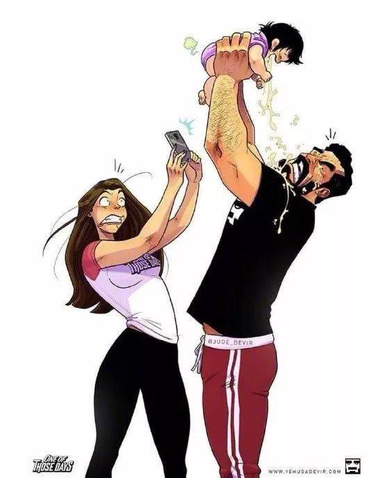 他把妻子从备孕、怀孕到生孩子的全过程画了出