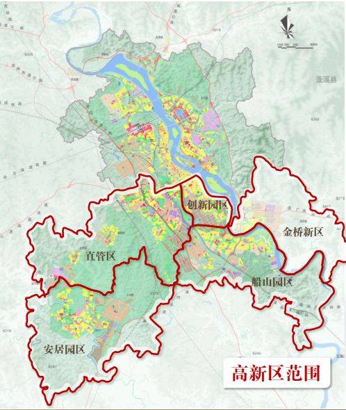 绿色名片 2 高新区范围 一区五园 高新区由直管区,船山园区 金桥园区