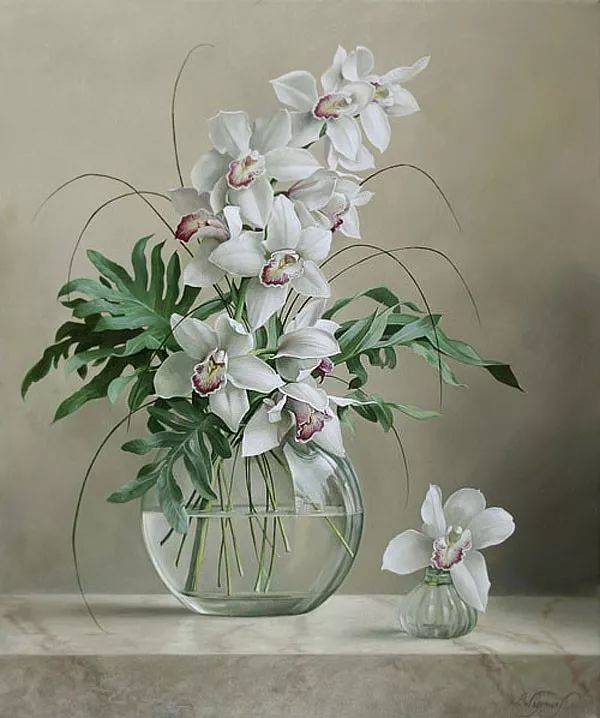 超写实油画花卉 比利时pieter wagemans作品
