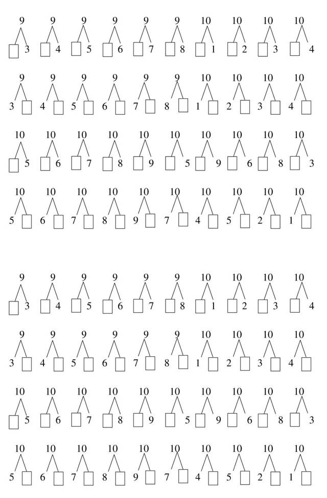 中一样,制作一些可爱的图片,让孩子一边玩一边学习如何将数字进行拆分