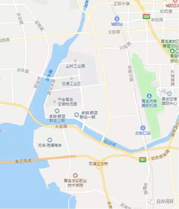 一张老地图上的青岛白沙湾片区临海变迁