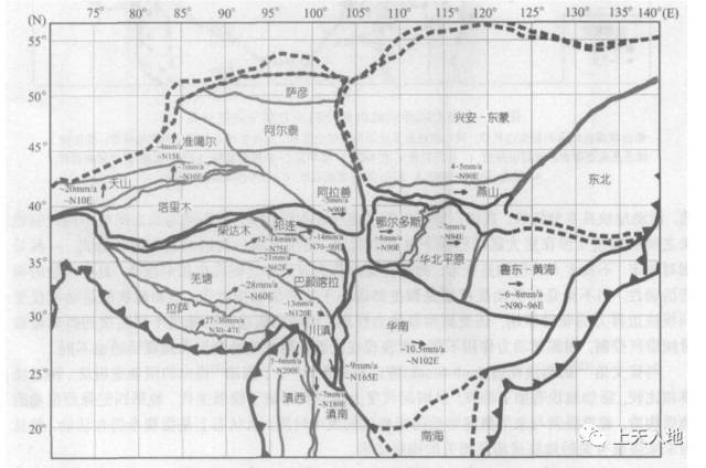 提出了中国大陆及其邻区的活动地块可作两级划分i级为活动地块区