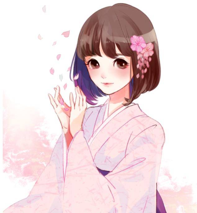 和风动漫美图插画:自信十足的华丽美少女,对未来充满了希望!