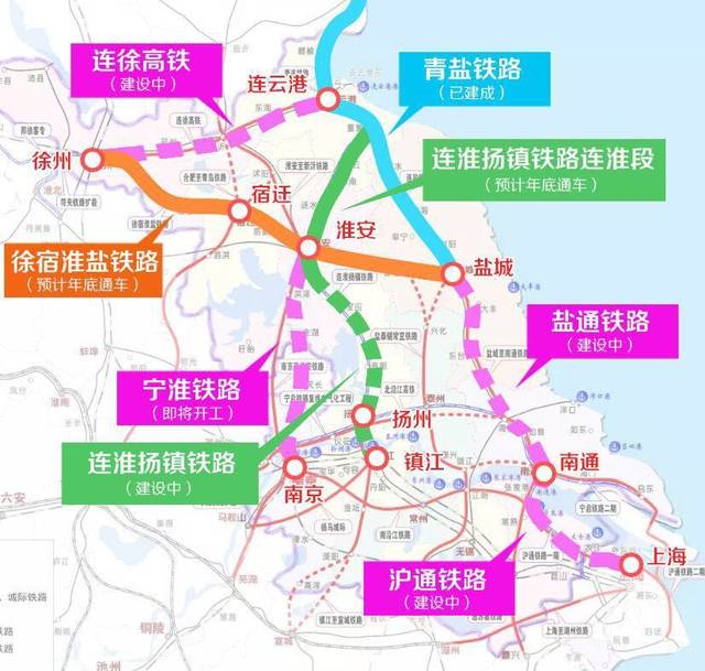 盐通铁路建成后,南京至盐城可实现 1小时内通达,未来随着 盐泰锡常宜