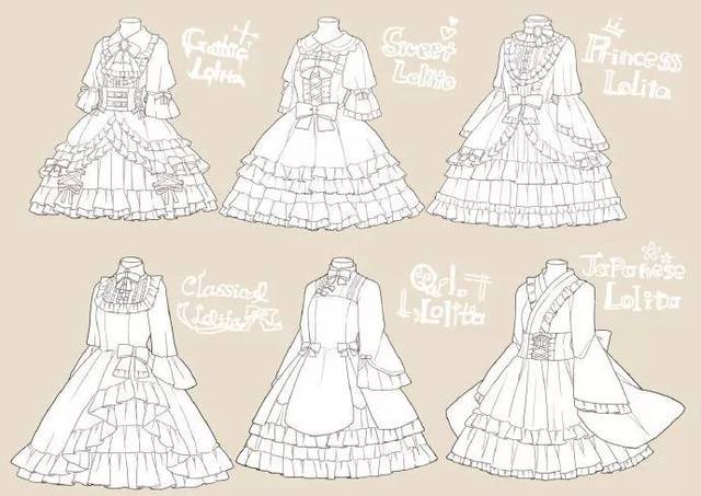 画师なななのか绘制的各种风格的lolita小裙子和衬衫