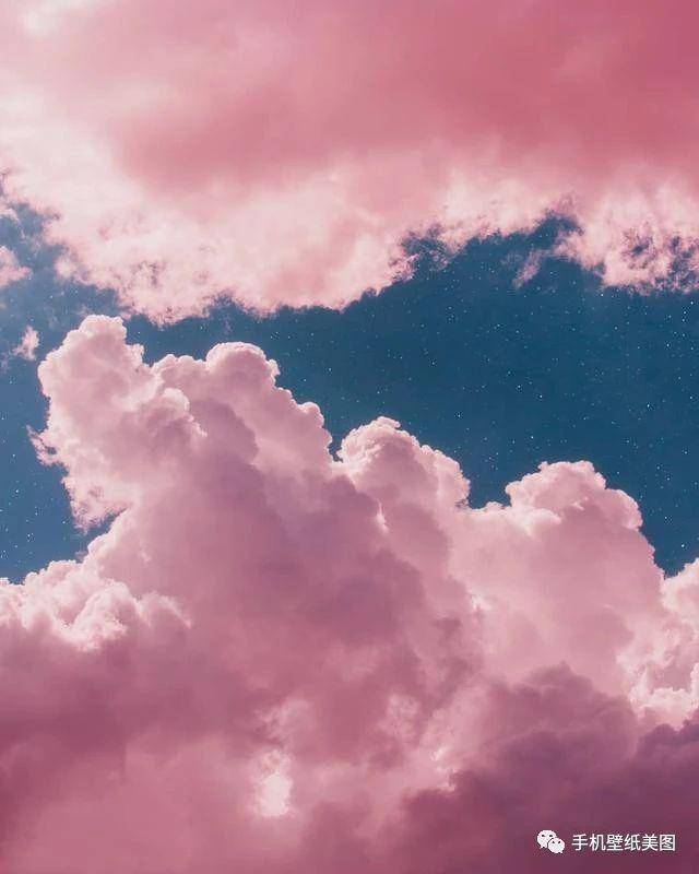 朋友圈背景图ins,超唯美封面图粉色天空