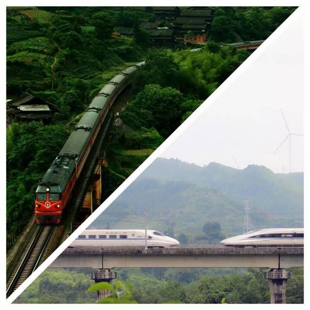 今昔对比,新老照片中感受70年铁路蝶变!