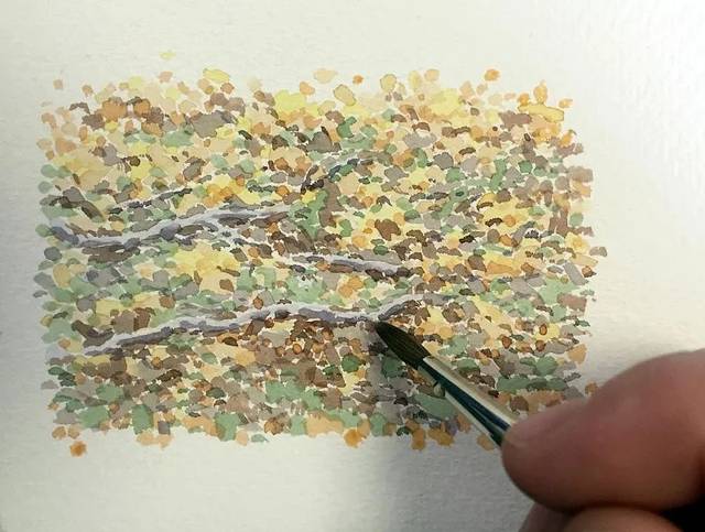 水彩教程 点,点,点,水彩画树就是这么简单!