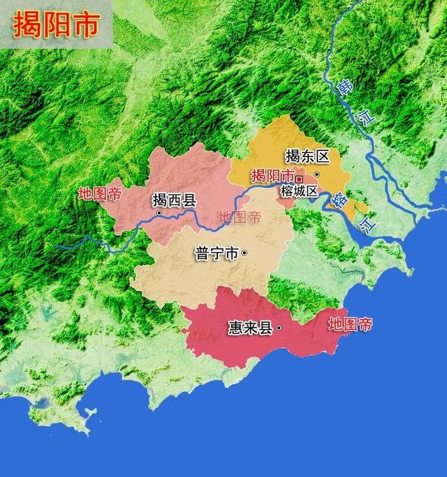 22张地形图,快速了解广东省各地级市