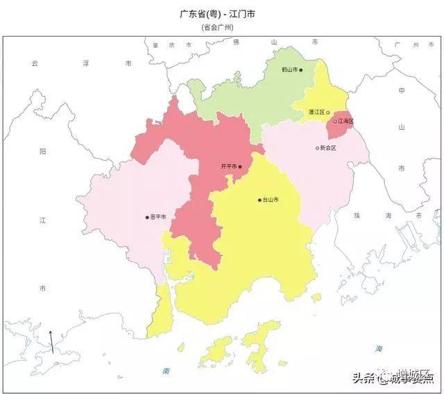 广东省最全版行政区划地图,多个地级市已无县,区县数量差距明显