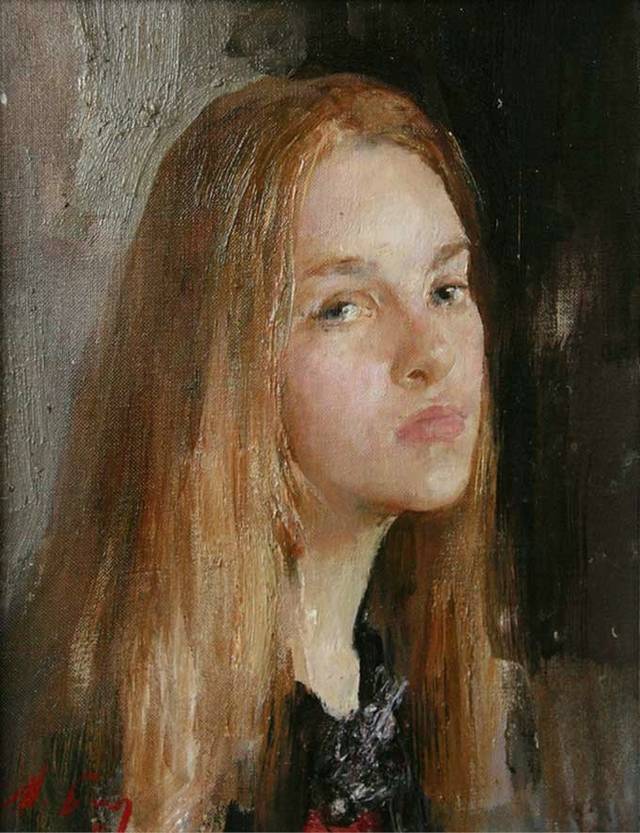 欧洲艺术家绘画作品欣赏——俄罗斯艺术家尼古拉布洛欣油画人物